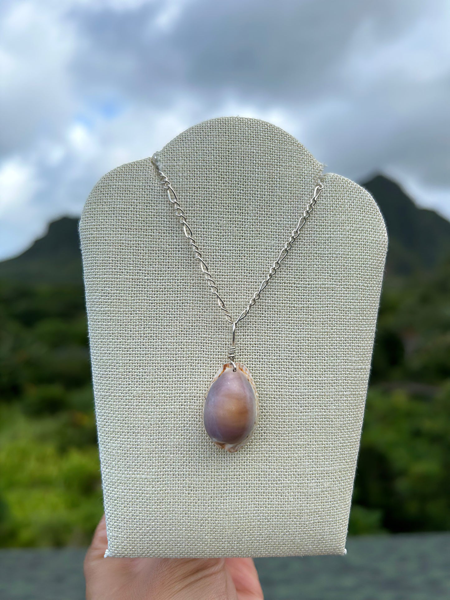 Purple Cowry Necklace 14k Gold & Sterling Silver