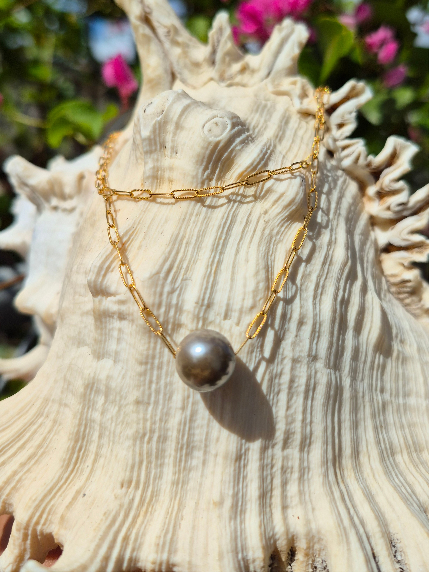 20" 14k Gold Filled Necklace | Floating Tahitian Pearl