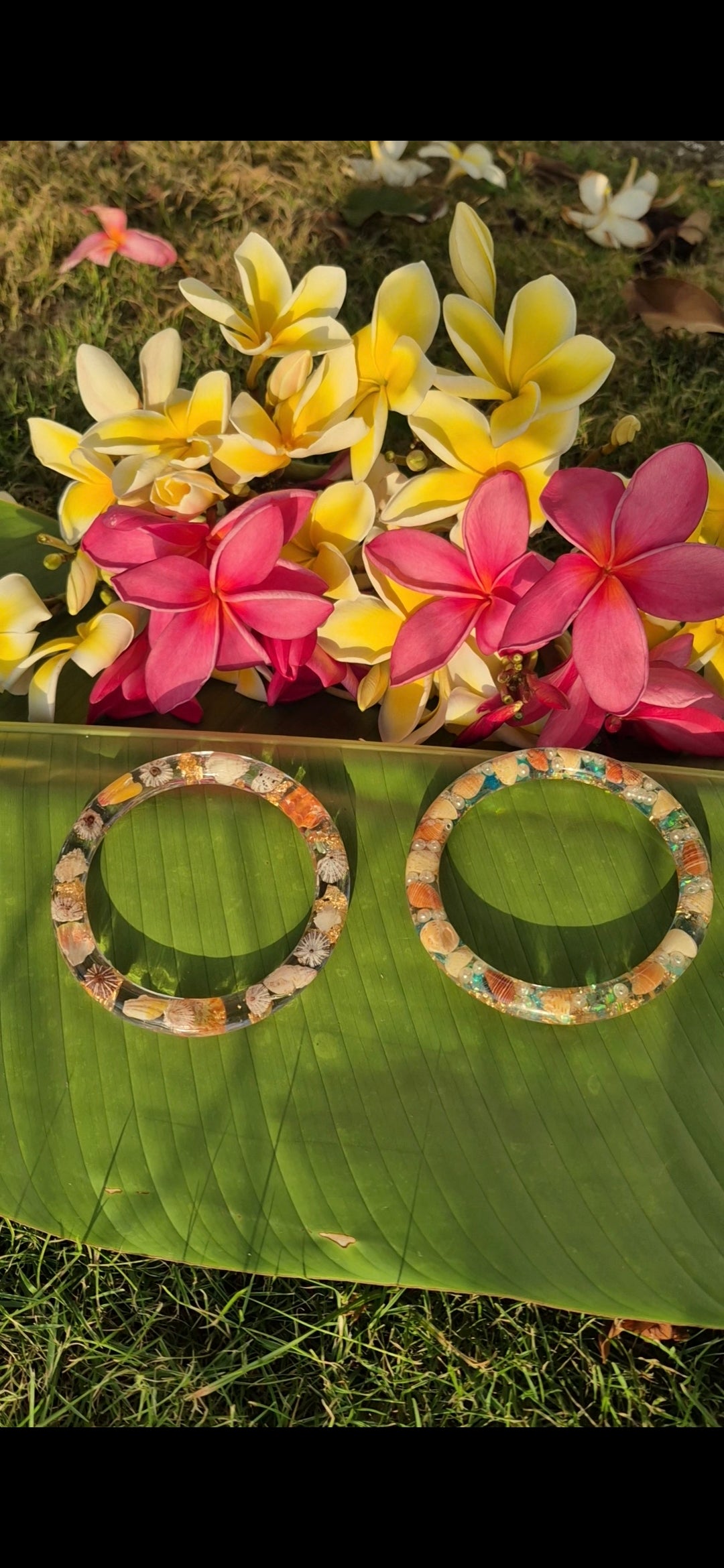 Bangle | Kāheka* Tide Pool Resin | Sunrise Shell Shards