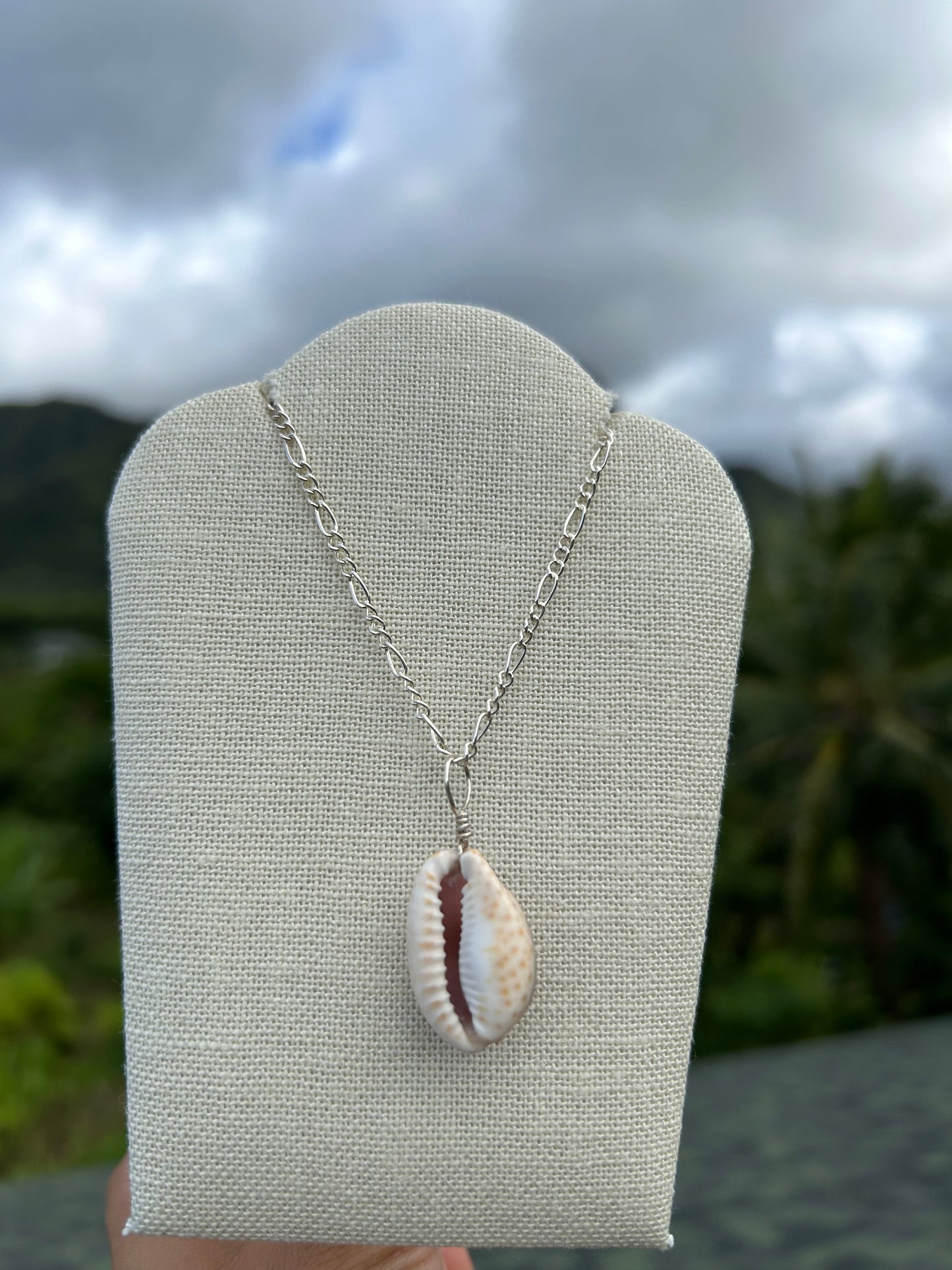 Purple Cowry Necklace                     14k Gold & Sterling Silver