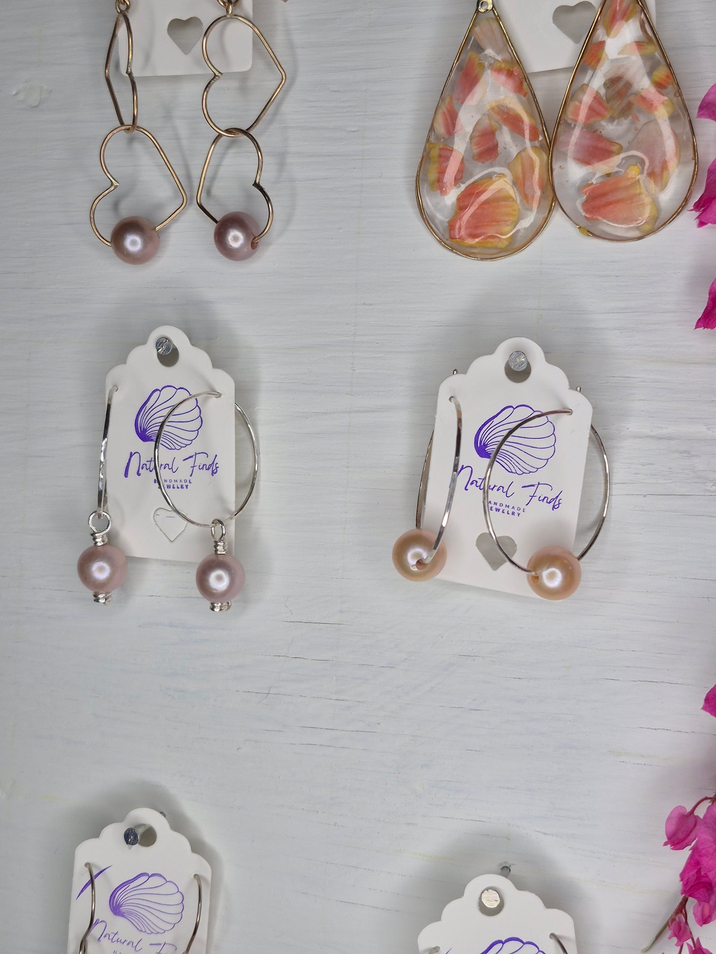 1.5" Earring Hoops | Edison Pearls | Sterling Silver